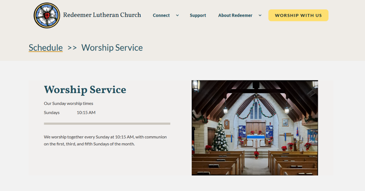 front end of worship service page redeemer lutheran church arkansas city kansas