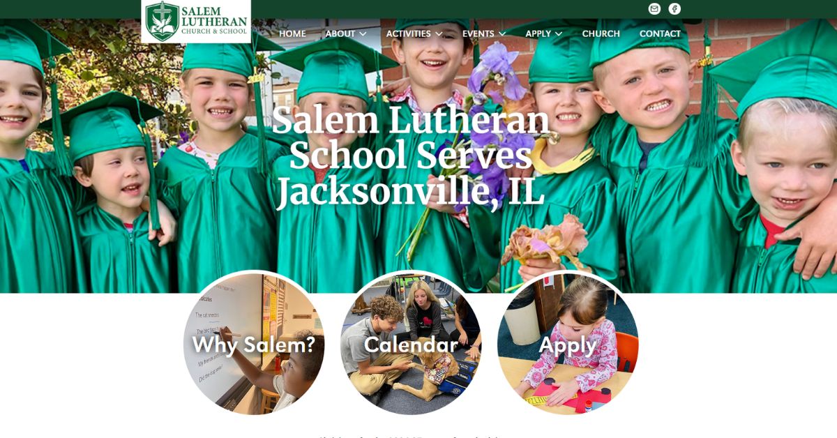 hero image for Salem Lutheran School website