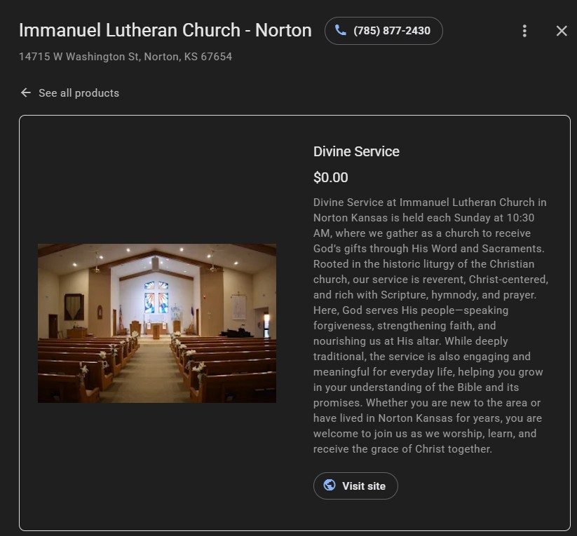 product on a google business profile