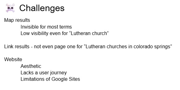 challenges for Rock of Ages Lutheran Church in Colorado Springs